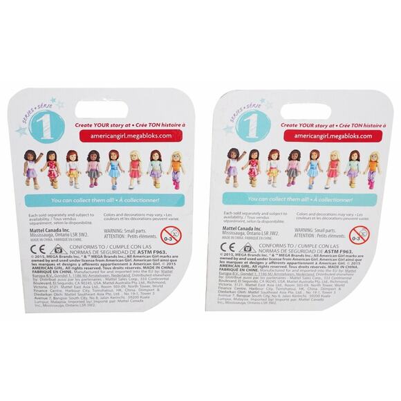 Vintage American Girl Toy Figures 2.5" - Mega Blocks 13 Pieces 2015 - Picture 3 of 6